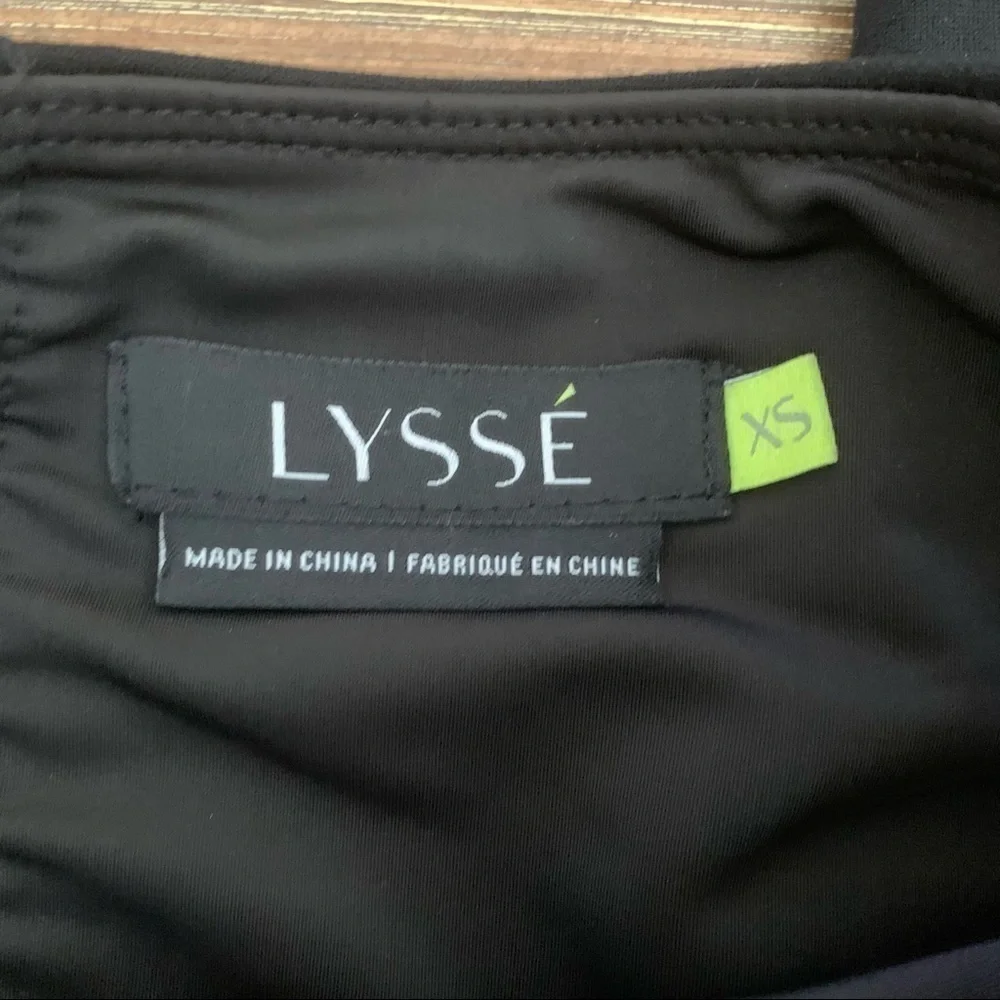 Lysse Black Leggings Faux Leather Panels. XS - Picture 4 of 7